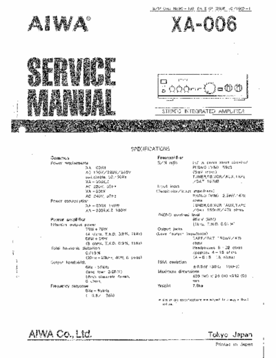 Aiwa XA006 integrated amplifier