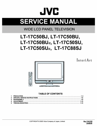 JVC LT-17C50BJ Manual de servicio.Service manual