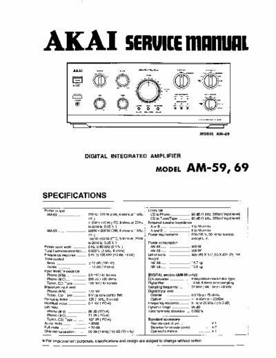 Akai AM59 & 69 integrated amplifier