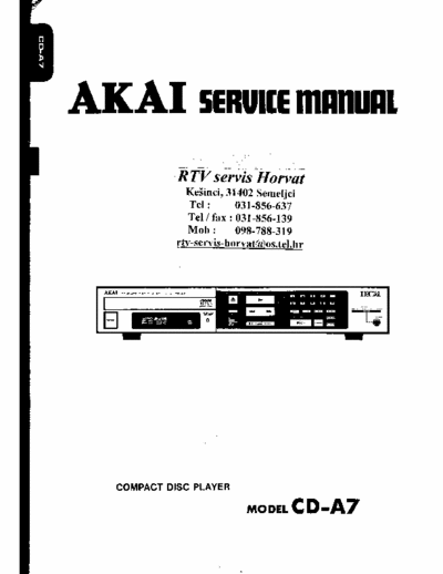 Akai CDA7 CD player