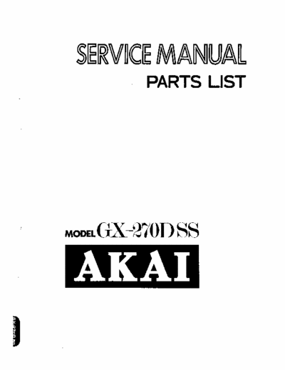 Akai GX270DSS tape deck