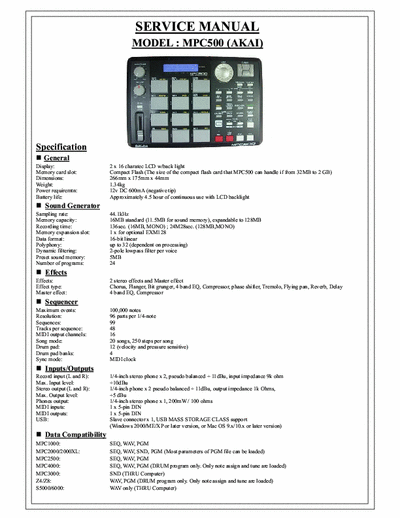 Akai MPC500 midi music production center