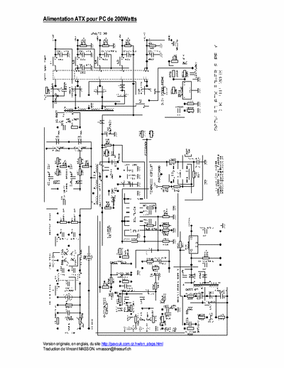 PC ATX 200 Watts schema electrique d