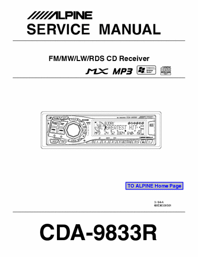 Alpine CDA9833R car receiver