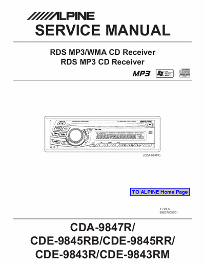 Alpine CDA9847, CDE9843, CDE9845 car radio