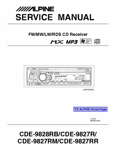 Alpine CDE9827RM, CDE9827RR car radio