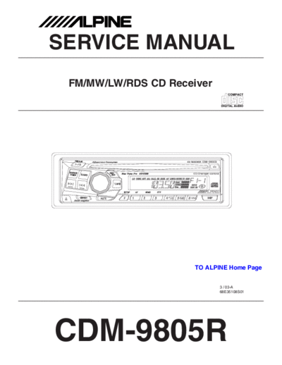 Alpine CDM9805R car radio