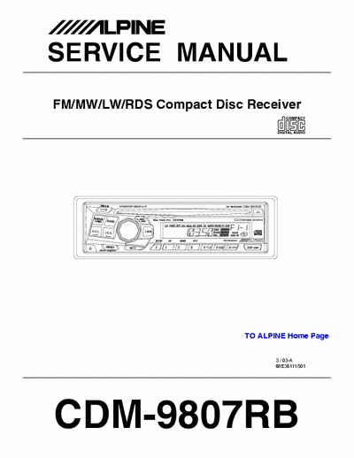 Alpine CDM9807RB car radio