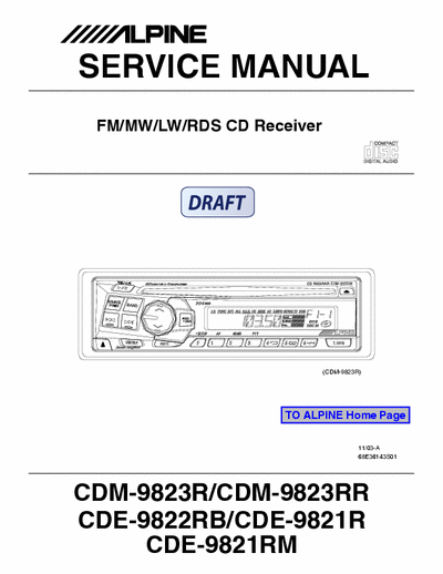 Alpine CDM9821, 9822, 9823 car radio