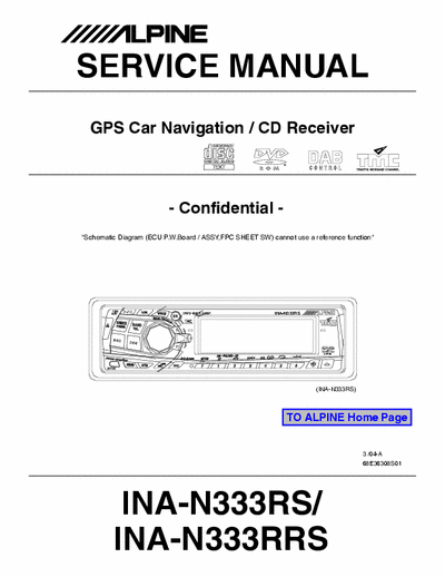 Alpine INAN333RS, INAN333RRS car receiver + gps