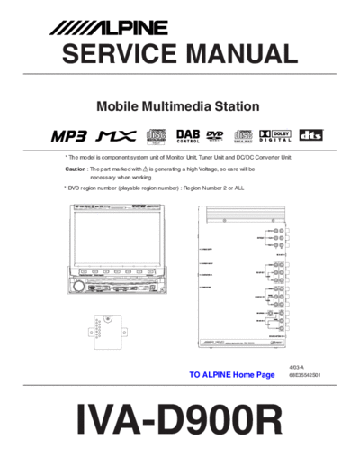 Alpine IVAD900R car audio-video player