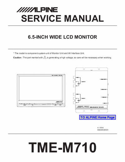 Alpine TMEM710 car lcd monitor