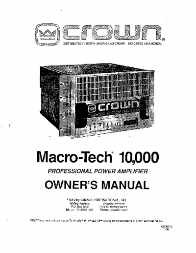 Crown Macro Tech 10.000 Amplificador Crown Macro Tech 10.000