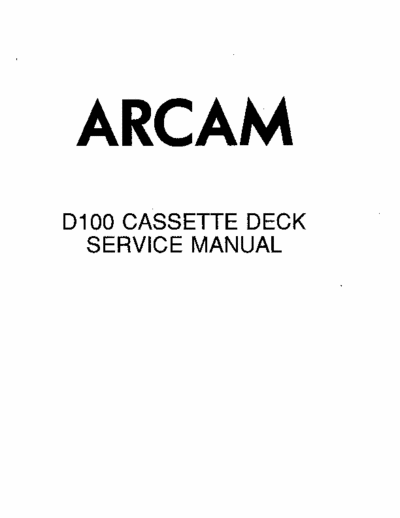 Arcam D100 cassette deck