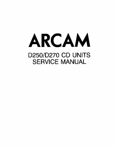 Arcam D250 & D270 cd player