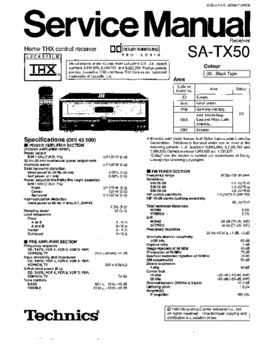 Technics SA-TX50 Technics SA-TX50 Surround Sound Receiver
THX Certified
Part 1 of 4