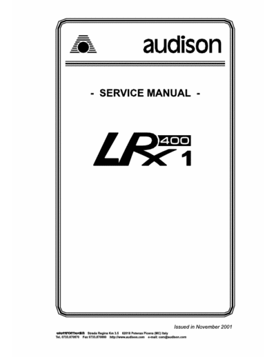Audison LRx-1-400 Service manual.Car amplifier.