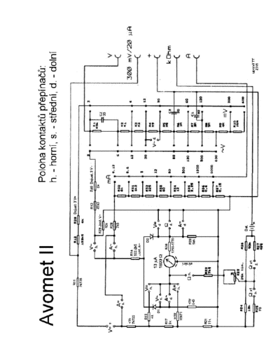 Metra Blansko AVOMET II Schematics & Parts placing