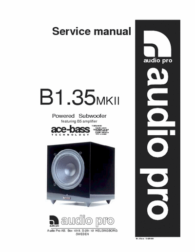 Audio pro B1.35 Audio pro b1.35 subwoofer