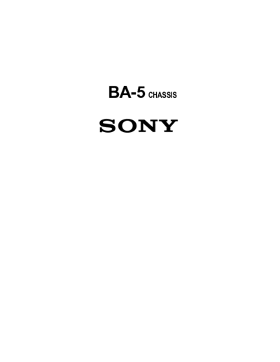 SONY BA-5 Sony BA-5 SERVICE MODE