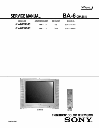 SONY BA-6 Sony BA-6 SERVICE MODE