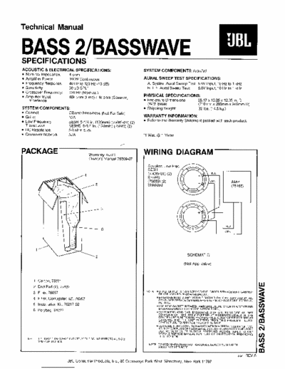JBL basswave Service manual