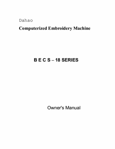 DAHAO BECS-18-ENG FOR EMBODARY Technical manual