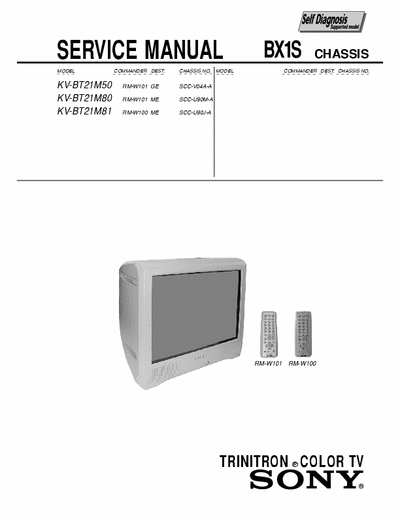 SONY KV-BT21M50 SERVICE MANUAL