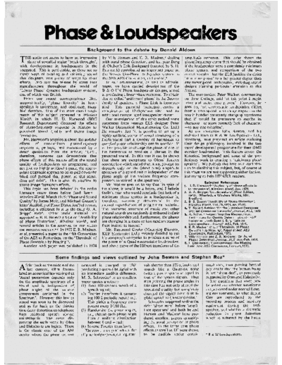 Reprint HiFi News B&W DM6 development Article about designing a phase lineair loudspeaker.