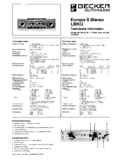 Becker Europa II Stereo LMKU service manual