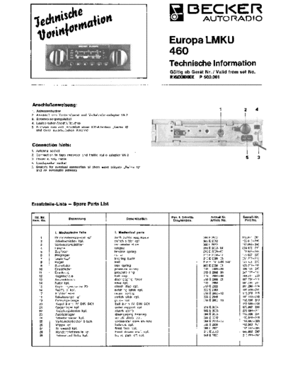 Becker Europa LMKU 460 service manual