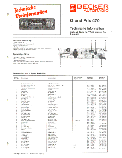 Becker Grand Prix 470 service manual