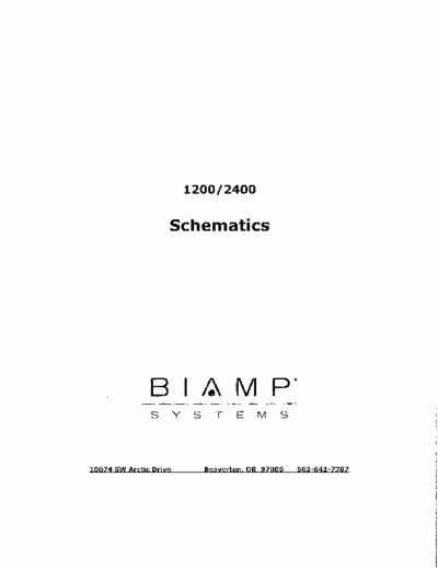 Biamp 1200 & 2400 power amplifier