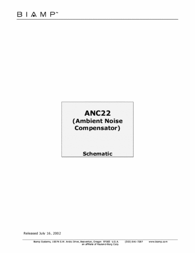 Biamp ANC22 ambient noise compensator