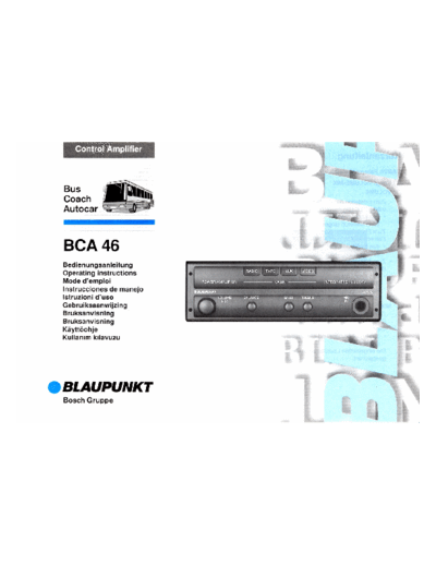 Blaupunkt BCA 46 Blaupunkt BCA 46 Operating Manual