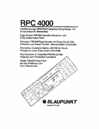 Blaupunkt RPC-4000 Wiring harness diagram for Blaupunkt RPC-400 car stereo