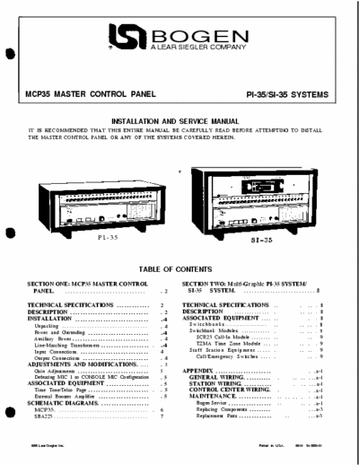 Bogen MPC35 control panel