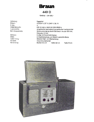 Braun 449 D service manual