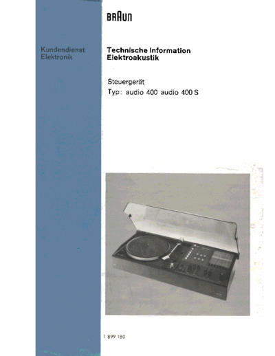 Braun Audio 400 service manual