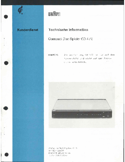 Braun CD 4 service manual