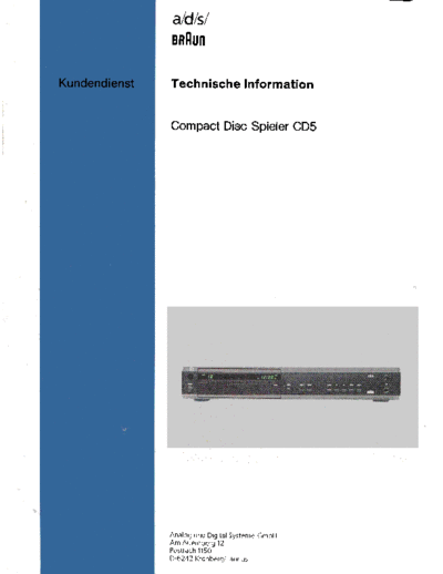 Braun CD 5 service manual