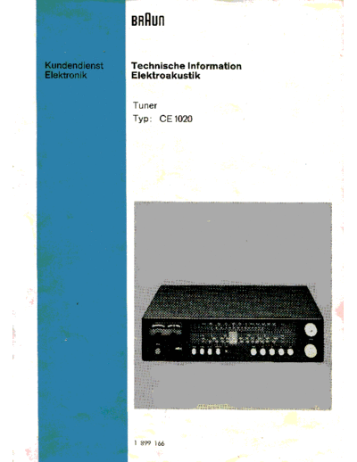 Braun CE 1020 service manual