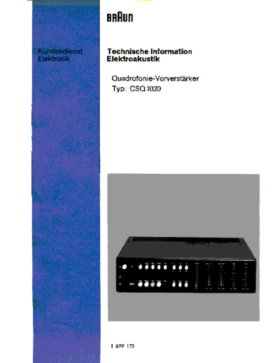 Braun CSQ 1020 service manual