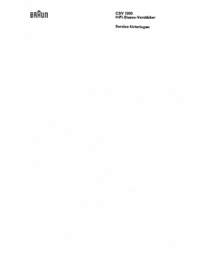 Braun CSV 1000 service manual