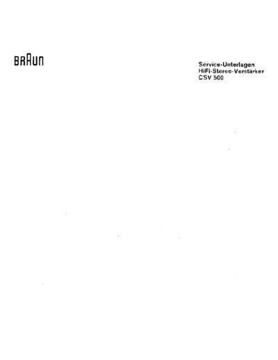 Braun CSV 500 service manual