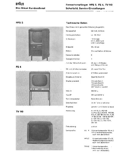 Braun HFS 2, FS 4, TV 110 service manual