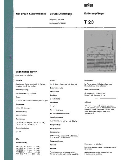 Braun T 23 service manual