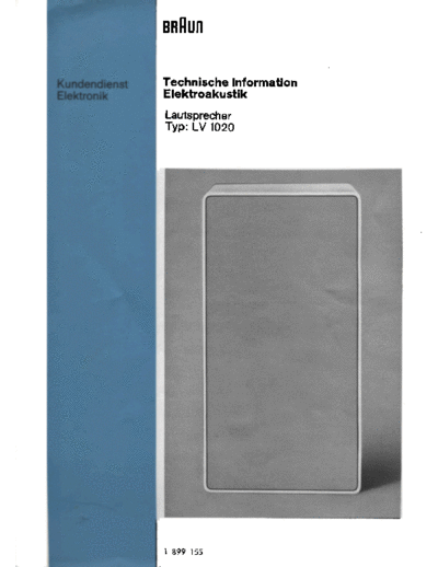 Braun LV 1020 service manual