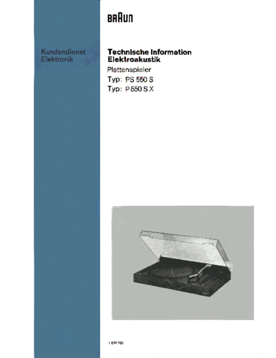 Braun PS 550 S service manual