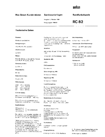 Braun RC 82 service manual